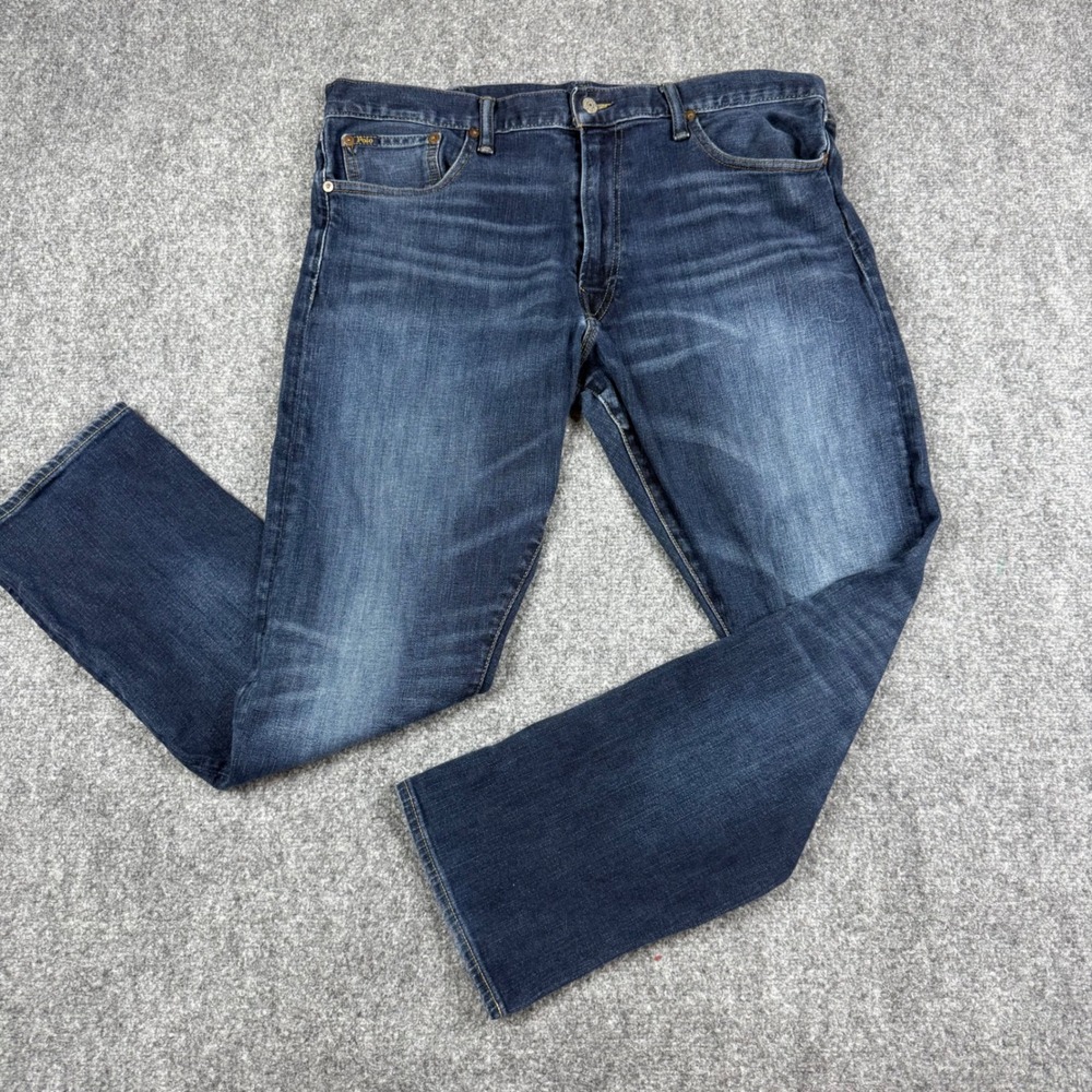 Polo Ralph Lauren Varick Slim Straight Jeans Mens 38x30 Blue Dark Wash Denim